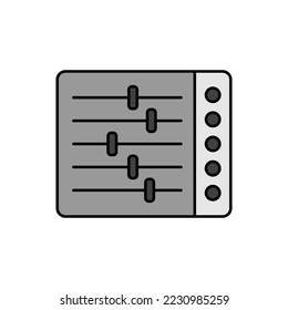 Mixing console color vector grayscale icon. Graph symbol for music and sound web site and apps design, logo, app, UI