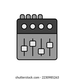 Mixing console color vector grayscale icon. Graph symbol for music and sound web site and apps design, logo, app, UI