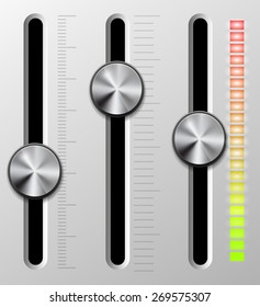 Sound mixer console dj equipment slider buttons Vector Image