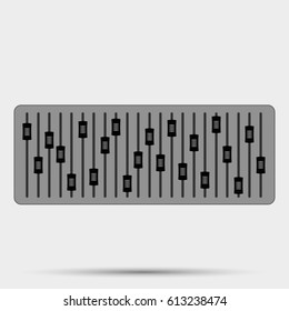  Mixing console faders web icon ilustration vector symbol