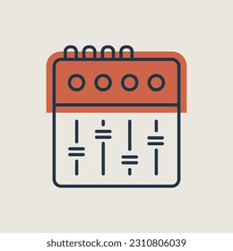 Mixing console vector icon. Graph symbol for music and sound web site and apps design, logo, app, UI