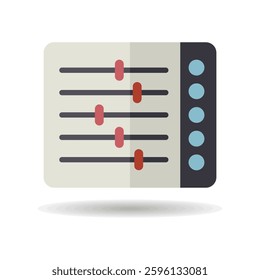Mixing console vector icon. Graph symbol for music and sound web site and apps design, logo, app, UI