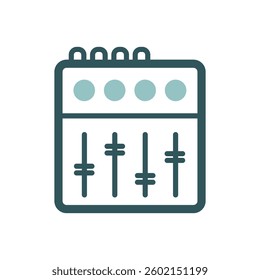 Mixing console vector icon. Graph symbol for music and sound web site and apps design, logo, app, UI
