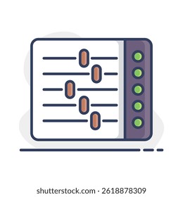 Mixing console vector icon. Graph symbol for music and sound web site and apps design, logo, app, UI