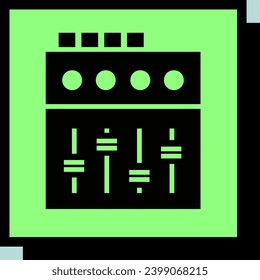 Icono de neonbrutalismo vectorial de consola de mezclado. Símbolo gráfico para el diseño de aplicaciones y sitios web de música y sonido, logotipo, aplicación, interfaz de usuario