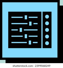 Icono de neonbrutalismo vectorial de consola de mezclado. Símbolo gráfico para el diseño de aplicaciones y sitios web de música y sonido, logotipo, aplicación, interfaz de usuario