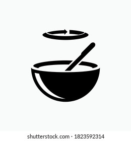 Mixing Cuisine Icon. Cook and Mix Dough Symbol - Vector Logo Template.