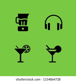 mixing icon. 4 mixing set with blender, audio and cocktail vector icons for web and mobile app