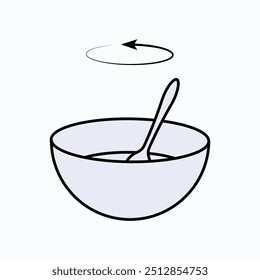 Mixing Icon. Mixing Cuisine. Cook and Mix Dough Symbol - Vector Logo Template.