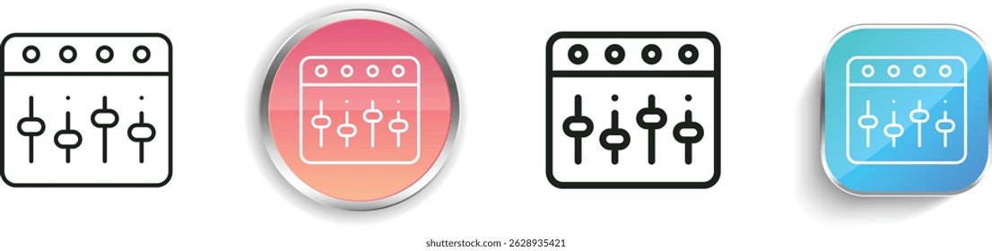 mixing icon. Thin Linear, Regular and Button Style Design Isolated On White Background