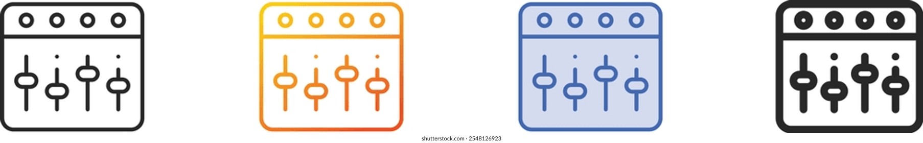 mixing icon.Thin Linear, Gradient, Blue Stroke and bold Style Design Isolated On White Background
