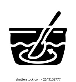 mixing ingredient of dumpling glyph icon vector. mixing ingredient of dumpling sign. isolated contour symbol black illustration
