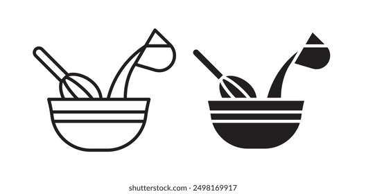 Conjunto de iconos de Vector de ingredientes de mezcla en color negro.