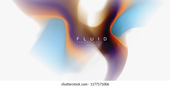 Mixing liquid color flow abstract background. Trendy abstract layout template for business or technology presentation, internet poster or web brochure cover, wallpaper. Vector illustration