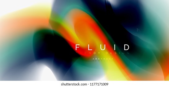 Mixing liquid color flow abstract background. Trendy abstract layout template for business or technology presentation, internet poster or web brochure cover, wallpaper. Vector illustration