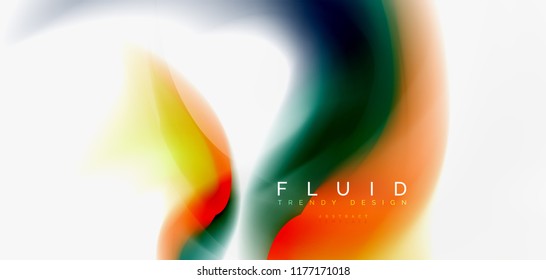 Mixing liquid color flow abstract background. Trendy abstract layout template for business or technology presentation, internet poster or web brochure cover, wallpaper. Vector illustration