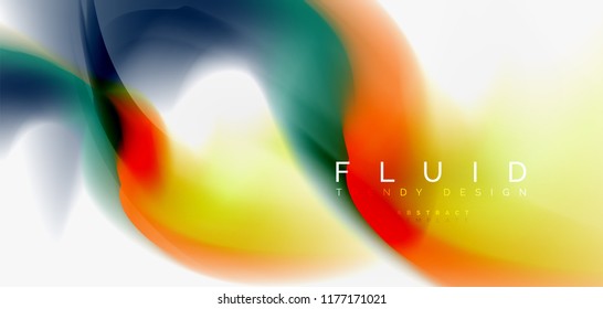 Mixing liquid color flow abstract background. Trendy abstract layout template for business or technology presentation, internet poster or web brochure cover, wallpaper. Vector illustration