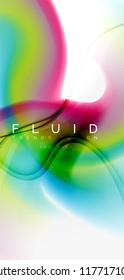 Mixing liquid color flow abstract background. Trendy abstract layout template for business or technology presentation, internet poster or web brochure cover, wallpaper. Vector illustration
