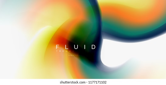 Mixing liquid color flow abstract background. Trendy abstract layout template for business or technology presentation, internet poster or web brochure cover, wallpaper. Vector illustration