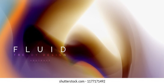 Mixing liquid color flow abstract background. Trendy abstract layout template for business or technology presentation, internet poster or web brochure cover, wallpaper. Vector illustration