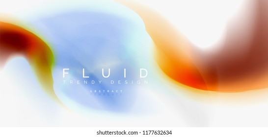Mixing liquid color flow abstract background. Trendy abstract layout template for business or technology presentation, internet poster or web brochure cover, wallpaper. Vector illustration