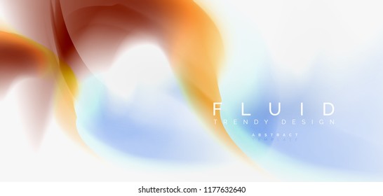 Mixing liquid color flow abstract background. Trendy abstract layout template for business or technology presentation, internet poster or web brochure cover, wallpaper. Vector illustration