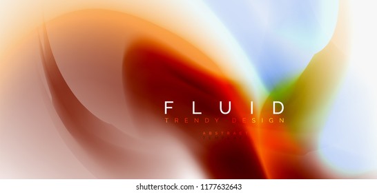 Mixing liquid color flow abstract background. Trendy abstract layout template for business or technology presentation, internet poster or web brochure cover, wallpaper. Vector illustration