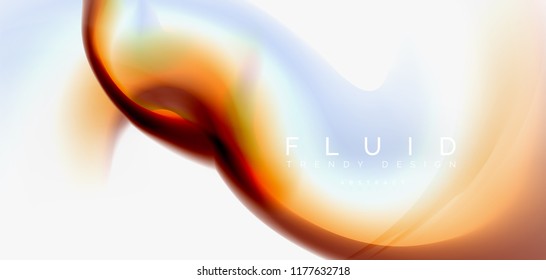 Mixing liquid color flow abstract background. Trendy abstract layout template for business or technology presentation, internet poster or web brochure cover, wallpaper. Vector illustration