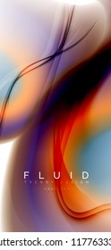 Mixing liquid color flow abstract background. Trendy abstract layout template for business or technology presentation, internet poster or web brochure cover, wallpaper. Vector illustration