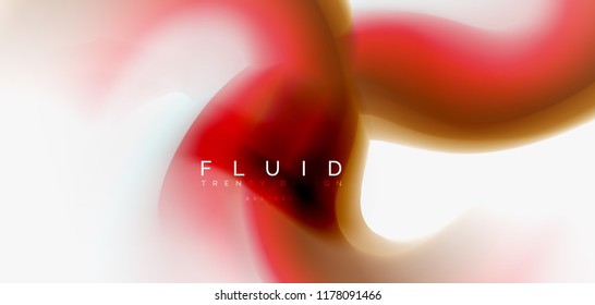 Mixing liquid color flow abstract background. Trendy abstract layout template for business or technology presentation, internet poster or web brochure cover, wallpaper. Vector illustration