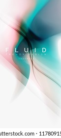 Mixing liquid color flow abstract background. Trendy abstract layout template for business or technology presentation, internet poster or web brochure cover, wallpaper. Vector illustration