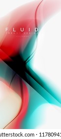 Mixing liquid color flow abstract background. Trendy abstract layout template for business or technology presentation, internet poster or web brochure cover, wallpaper. Vector illustration