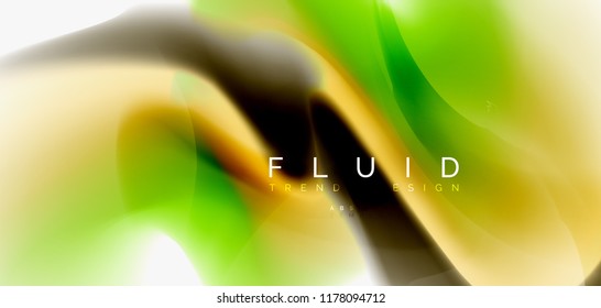 Mezcla de fondo abstracto de flujo de color líquido. Plantilla de diseño abstracto a la moda para presentación de negocios o tecnología, portada de póster de internet o de folletos web, fondo de pantalla. Ilustración del vector
