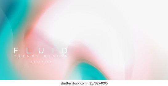 Mezcla de fondo abstracto de flujo de color líquido. Plantilla de diseño abstracto a la moda para presentación de negocios o tecnología, portada de póster de internet o de folletos web, fondo de pantalla. Ilustración del vector