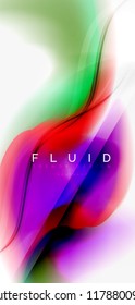 Mixing liquid color flow abstract background. Trendy abstract layout template for business or technology presentation, internet poster or web brochure cover, wallpaper. Vector illustration