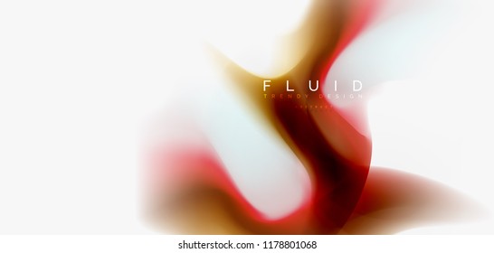Mixing liquid color flow abstract background. Trendy abstract layout template for business or technology presentation, internet poster or web brochure cover, wallpaper. Vector illustration