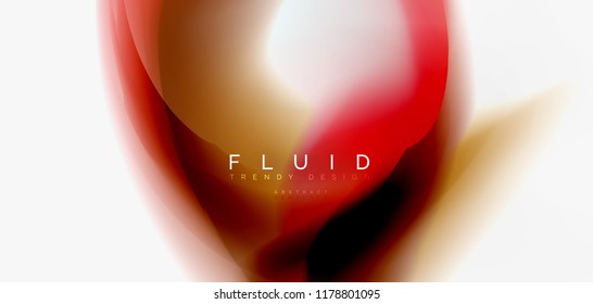 Mixing liquid color flow abstract background. Trendy abstract layout template for business or technology presentation, internet poster or web brochure cover, wallpaper. Vector illustration