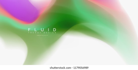 Mixing liquid color flow abstract background. Trendy abstract layout template for business or technology presentation, internet poster or web brochure cover, wallpaper. Vector illustration