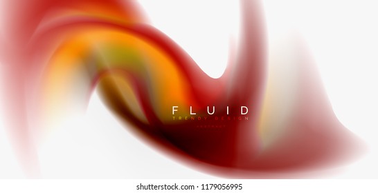 Mixing liquid color flow abstract background. Trendy abstract layout template for business or technology presentation, internet poster or web brochure cover, wallpaper. Vector illustration