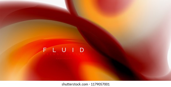 Mixing liquid color flow abstract background. Trendy abstract layout template for business or technology presentation, internet poster or web brochure cover, wallpaper. Vector illustration