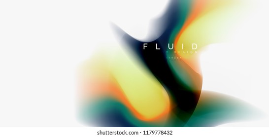 Mischung flüssiger Farbflüsse abstrakter Hintergrund. Trendy abstrakte Layout-Vorlage für Geschäfts- oder Technologiepräsentationen, Internet-Poster oder Web-Broschüren-Cover, Bildschirmhintergrund. Vektorgrafik