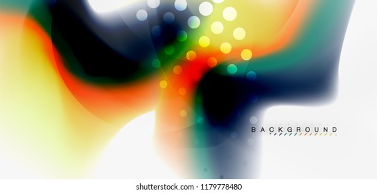 Mixing liquid color flow abstract background. Trendy abstract layout template for business or technology presentation, internet poster or web brochure cover, wallpaper. Vector illustration