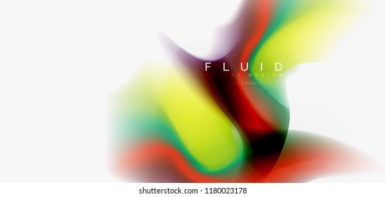 Mixing liquid color flow abstract background. Trendy abstract layout template for business or technology presentation, internet poster or web brochure cover, wallpaper. Vector illustration