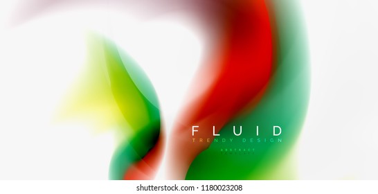 Mischung flüssiger Farbflüsse abstrakter Hintergrund. Trendy abstrakte Layout-Vorlage für Geschäfts- oder Technologiepräsentationen, Internet-Poster oder Web-Broschüren-Cover, Bildschirmhintergrund. Vektorgrafik