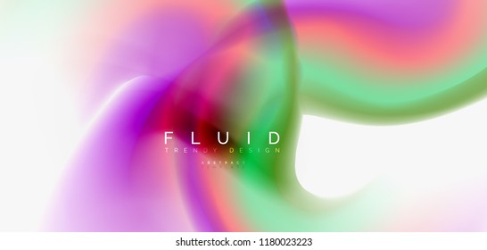 Mixing liquid color flow abstract background. Trendy abstract layout template for business or technology presentation, internet poster or web brochure cover, wallpaper. Vector illustration