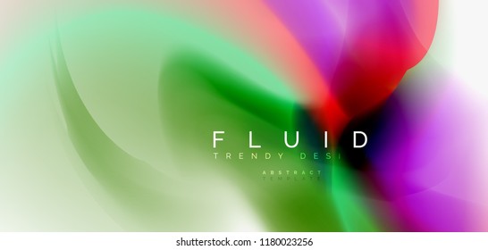 Mixing liquid color flow abstract background. Trendy abstract layout template for business or technology presentation, internet poster or web brochure cover, wallpaper. Vector illustration