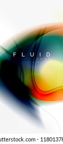 Mixing liquid color flow abstract background. Trendy abstract layout template for business or technology presentation, internet poster or web brochure cover, wallpaper. Vector illustration