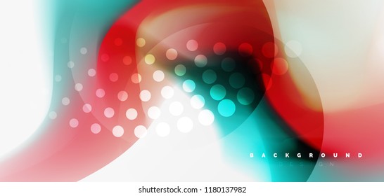 Mixing liquid color flow abstract background. Trendy abstract layout template for business or technology presentation, internet poster or web brochure cover, wallpaper. Vector illustration