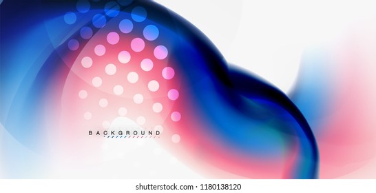 Mixing liquid color flow abstract background. Trendy abstract layout template for business or technology presentation, internet poster or web brochure cover, wallpaper. Vector illustration