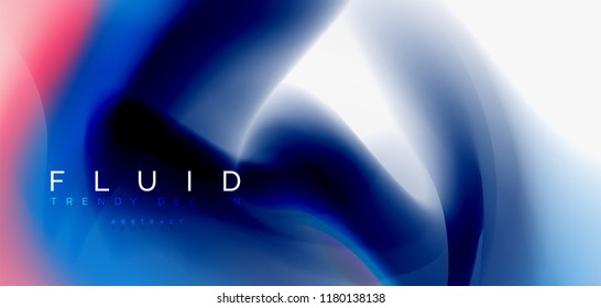 Mixing liquid color flow abstract background. Trendy abstract layout template for business or technology presentation, internet poster or web brochure cover, wallpaper. Vector illustration